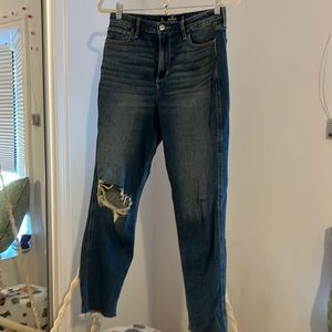 Ripped High Rise Mom Jeans
